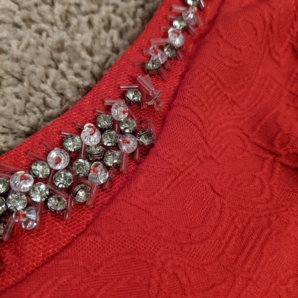 Red peplum top